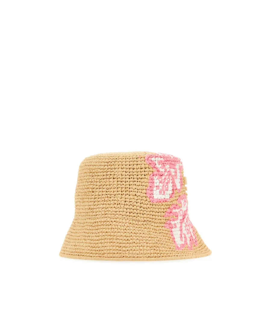 Crochet Floral-Embroidery Bucket Hat