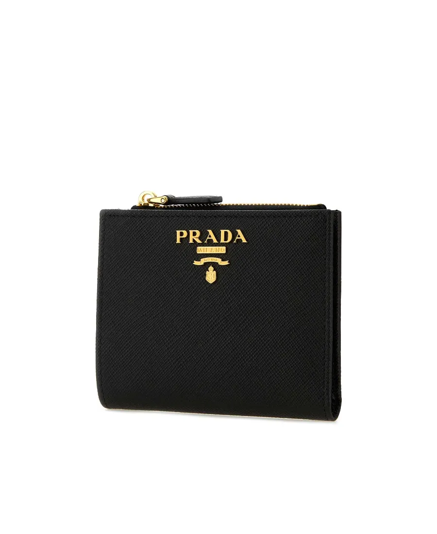 Logo Plaque Leather Wallet