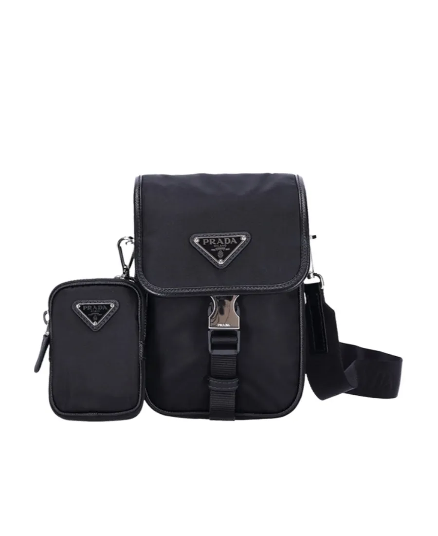 Re-Nylon Flap Messenger Bag