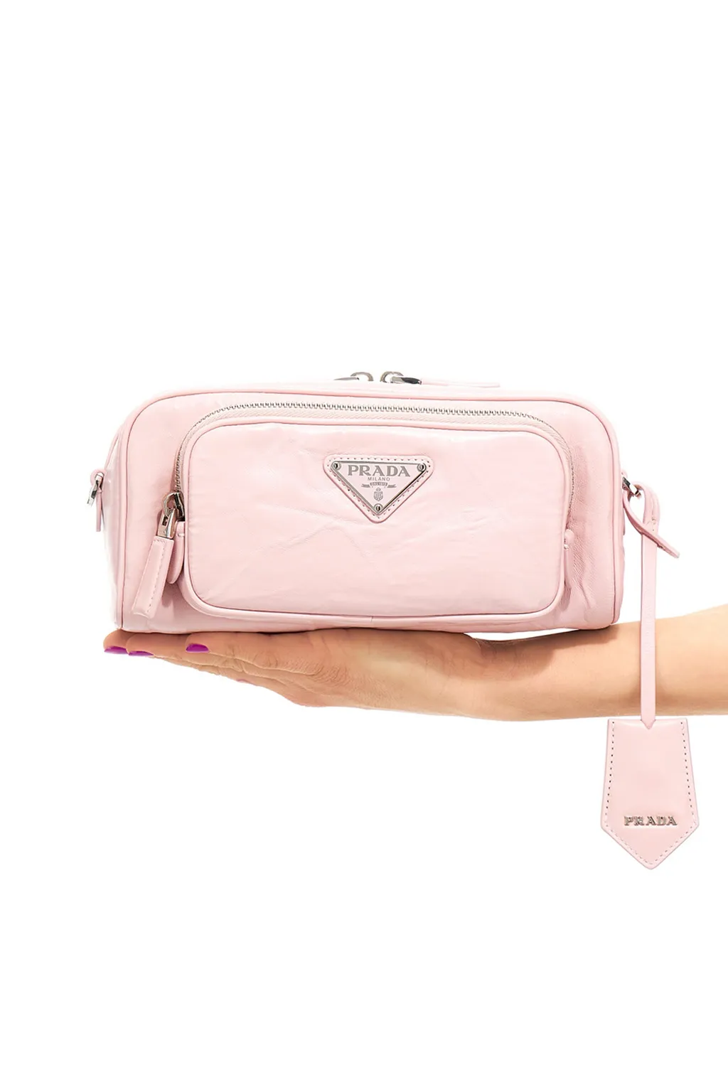 Logo Zipper Crossbody Bag