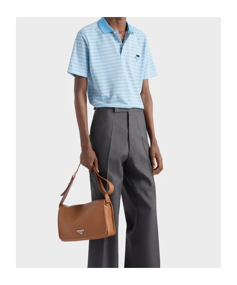 Short-Sleeved Striped Polo Shirt