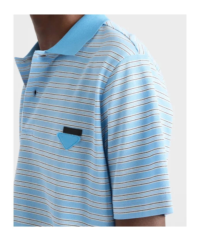 Short-Sleeved Striped Polo Shirt