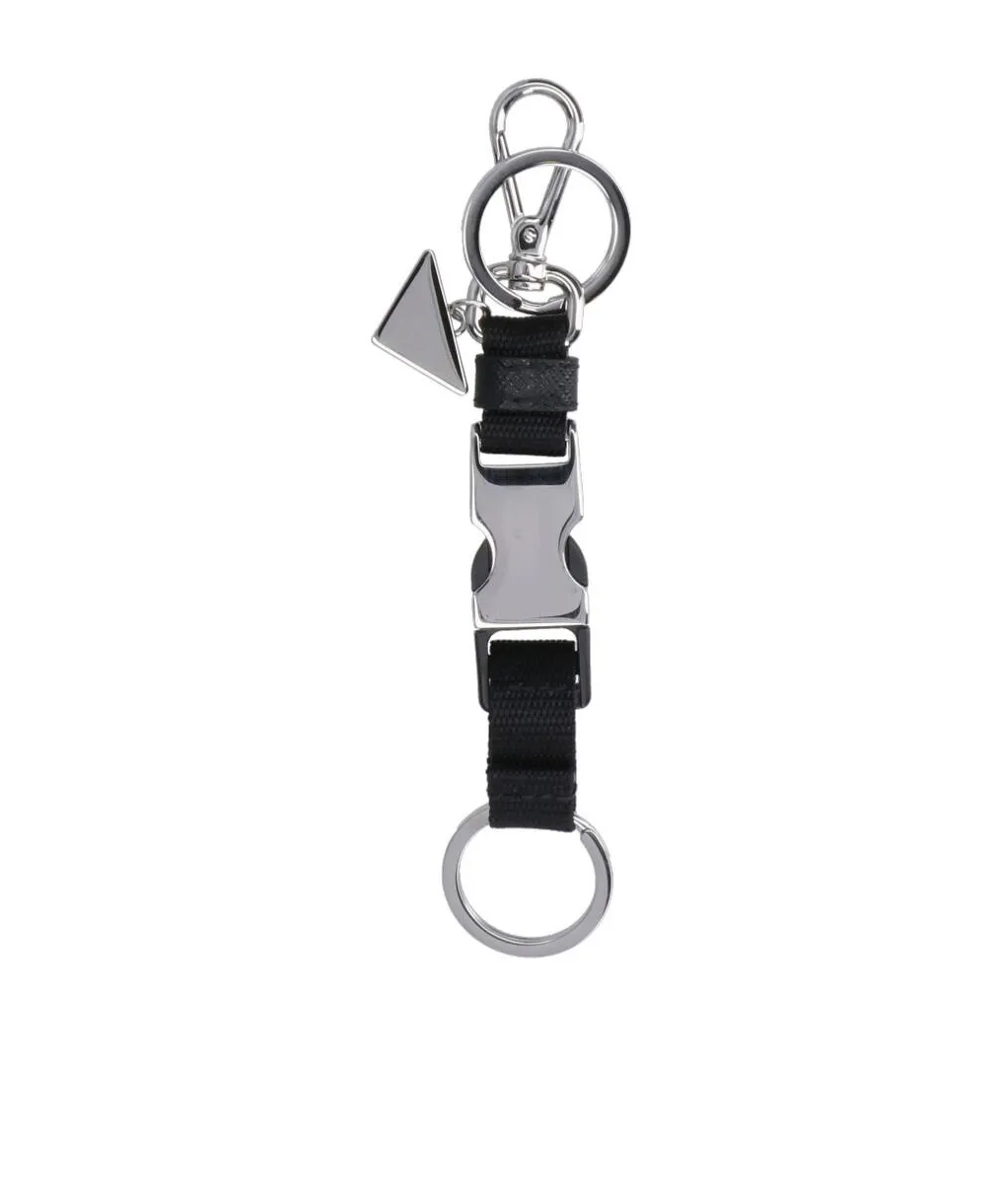 Prada Triangle-Logo Keychain