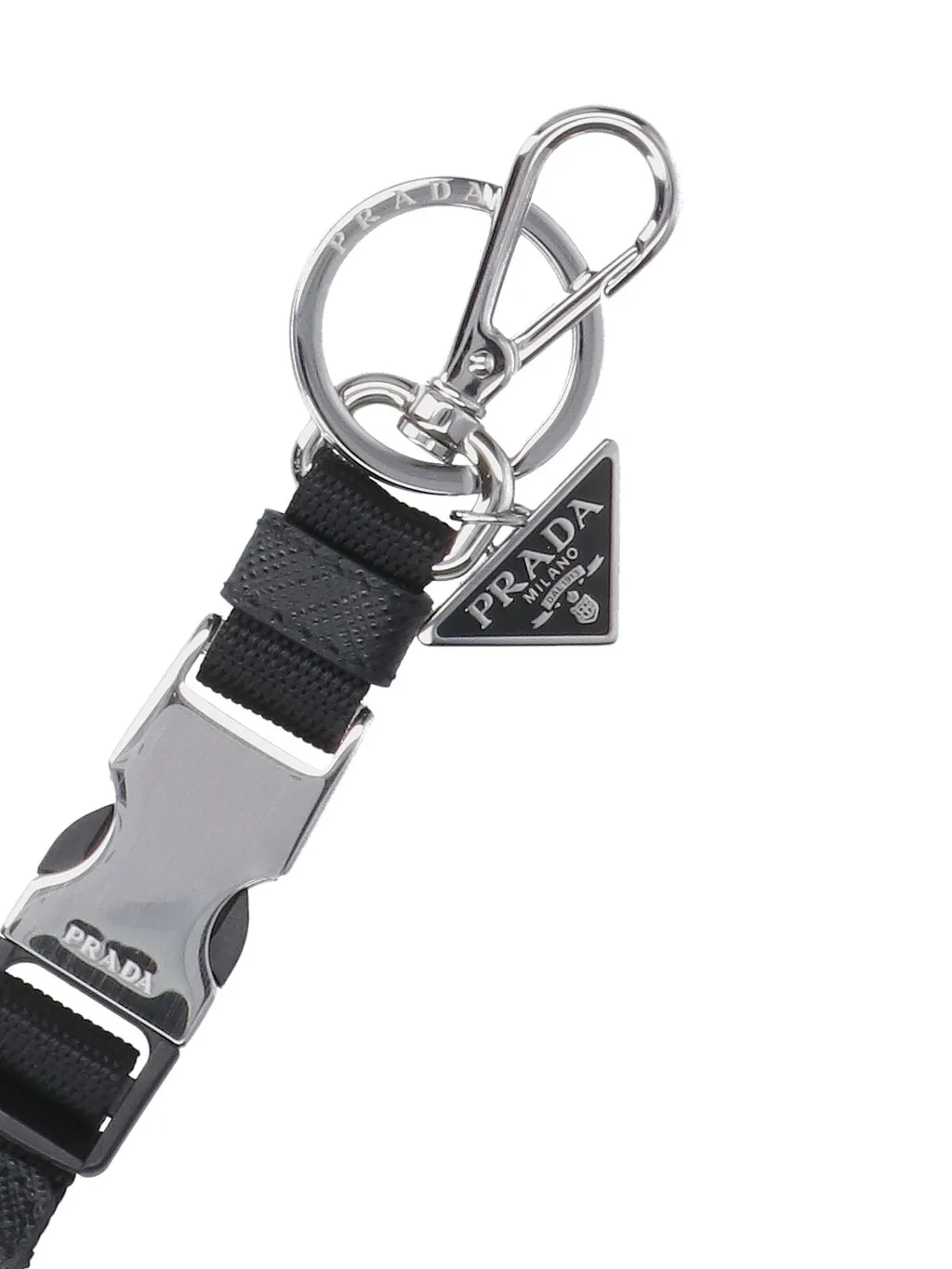 Prada Triangle-Logo Keychain