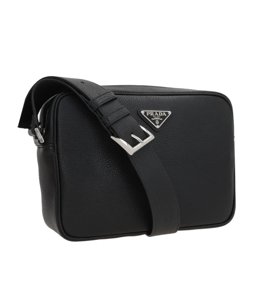 Triangle-Logo Zipped Crossbody Bag