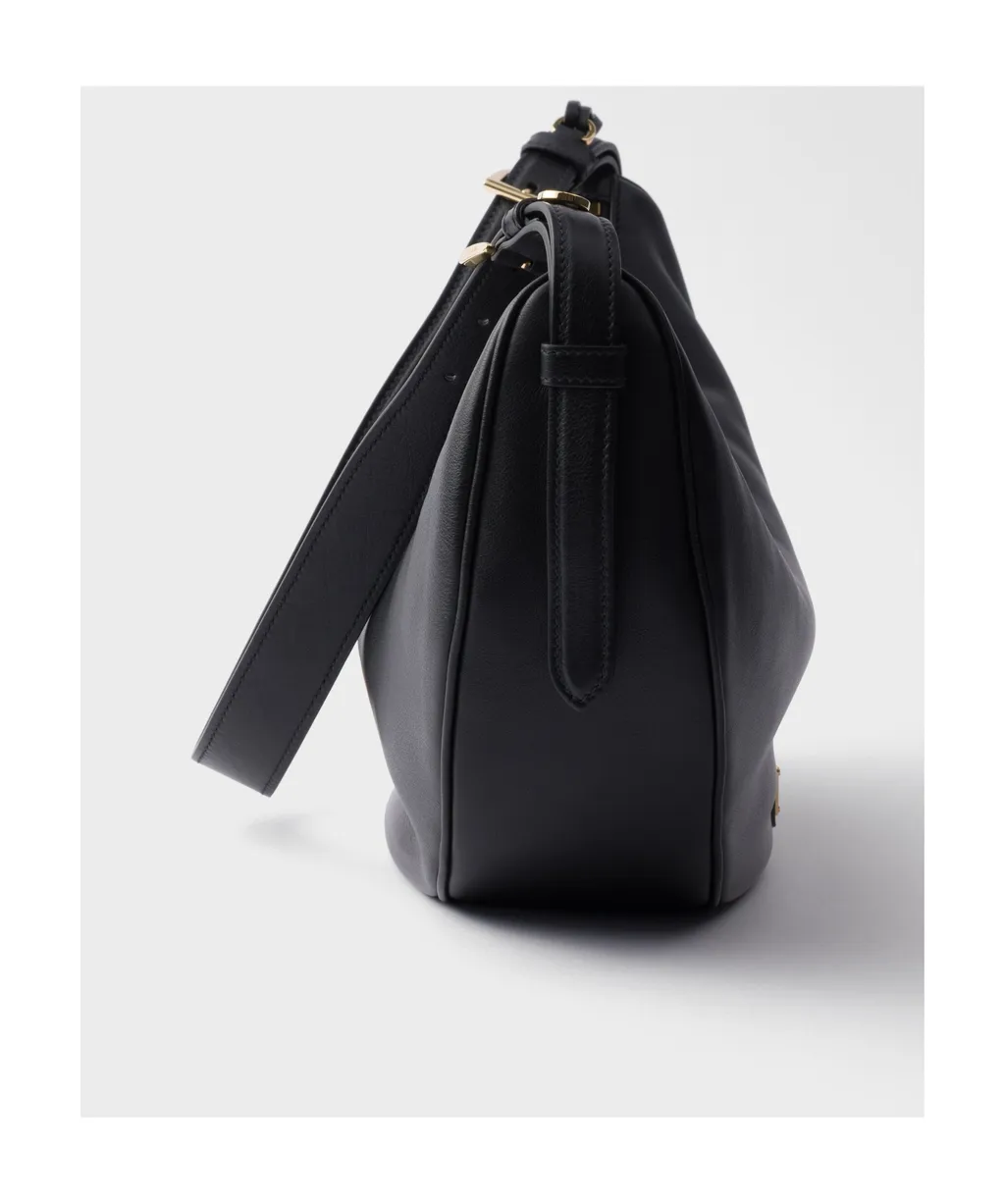 Triangle-Logo Demi-Lune Shoulder Bag