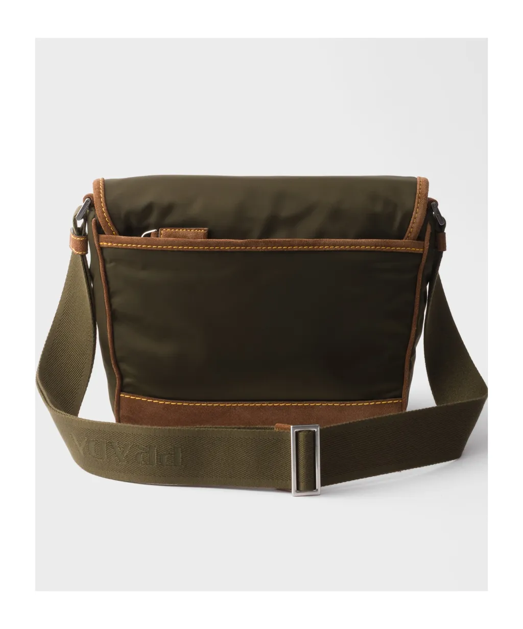 Re-Nylon Triangle-Logo Panelled Messenger Bag