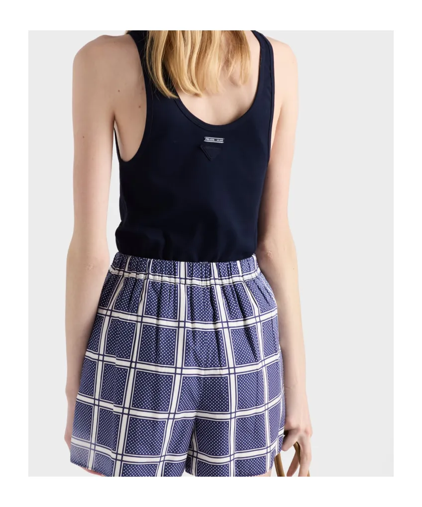 Triangle-Patch Scoop Neck Tank Top