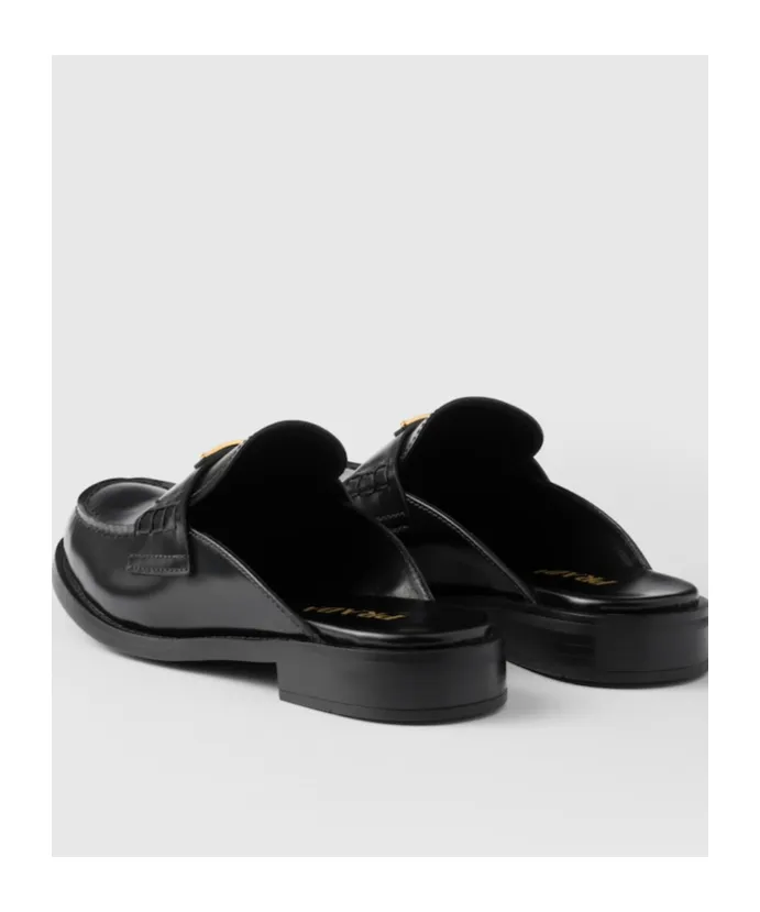 Brushed Leather Mules