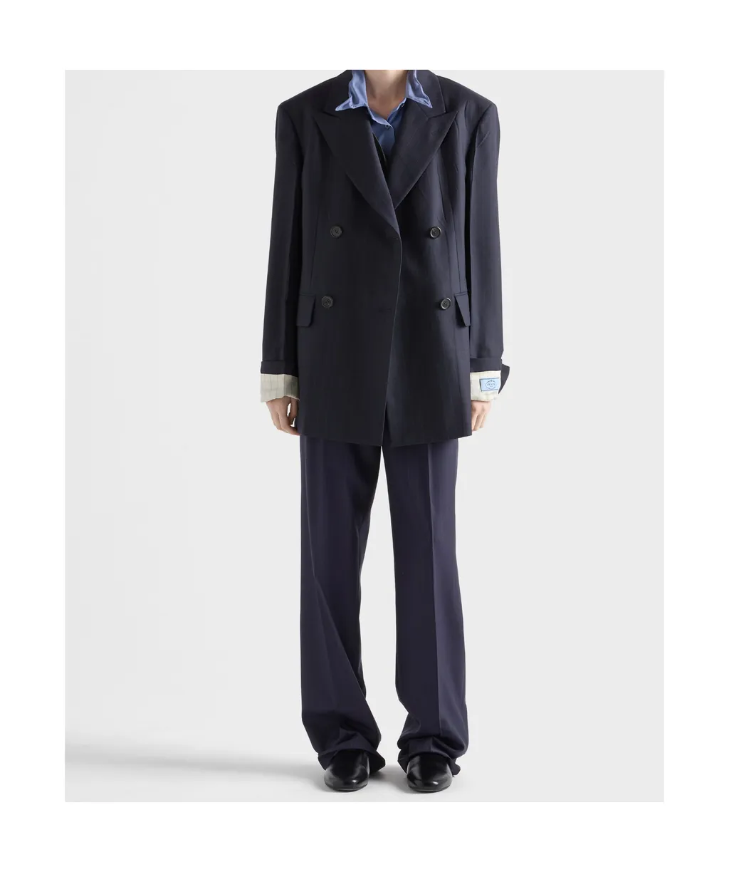 Wool Pinstripe Pants