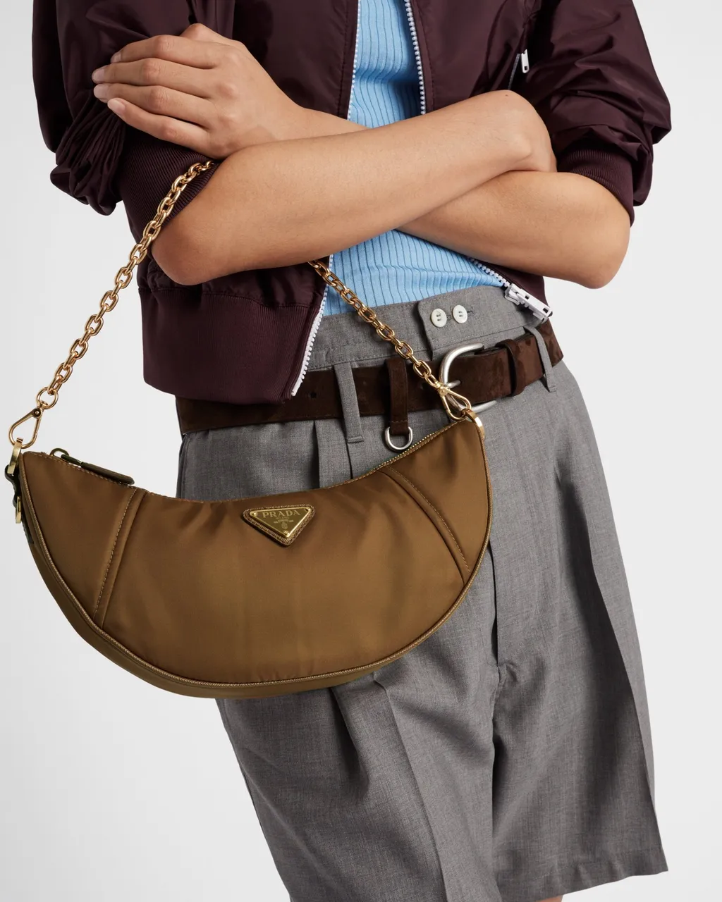 Re-Nylon Demi-Lune Shoulder Bag