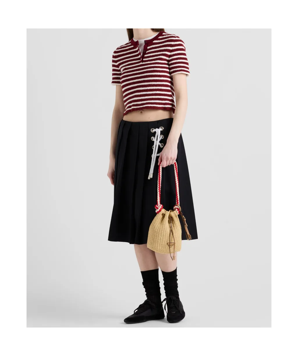 Striped Straight Hem Polo Top