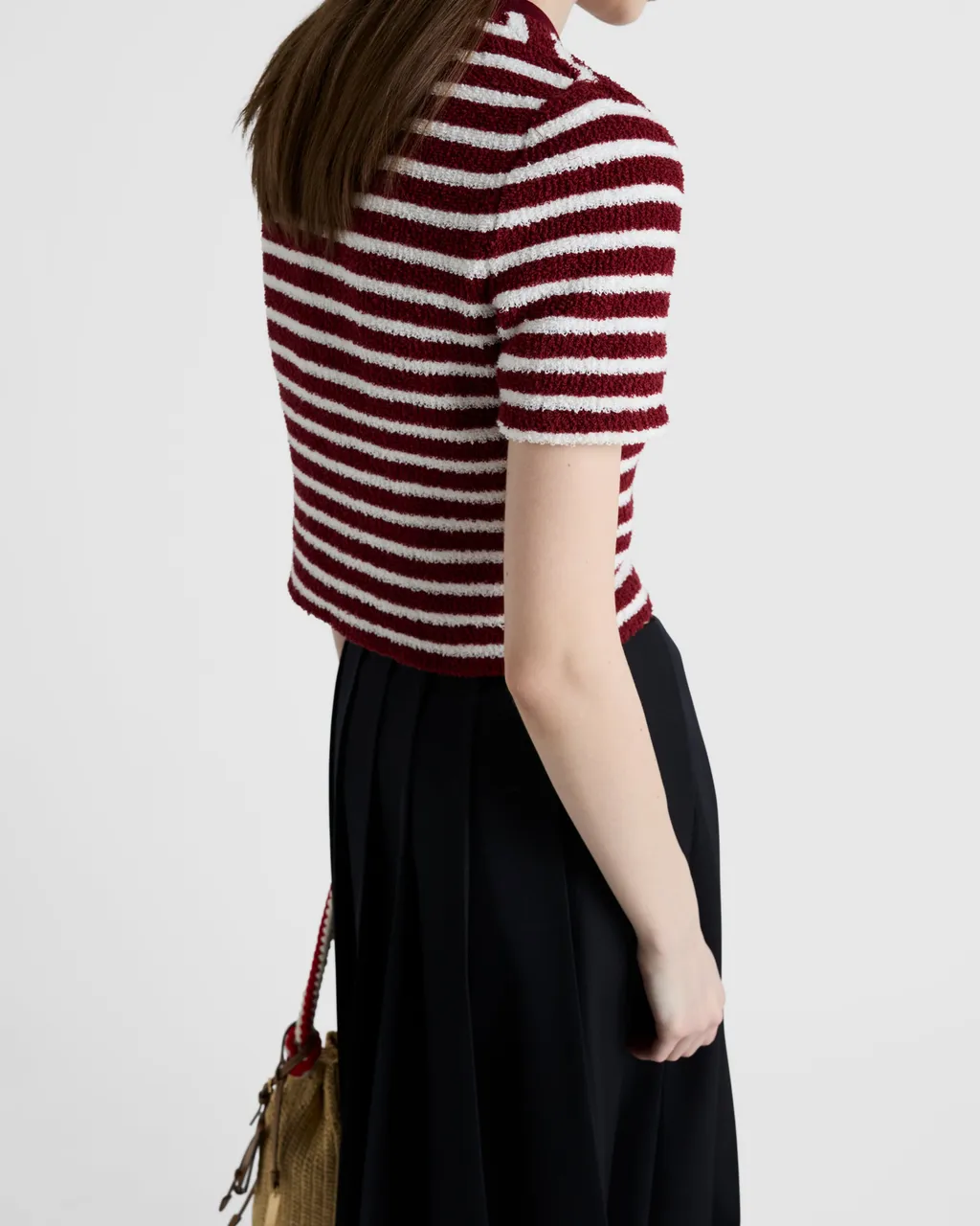 Striped Straight Hem Polo Top