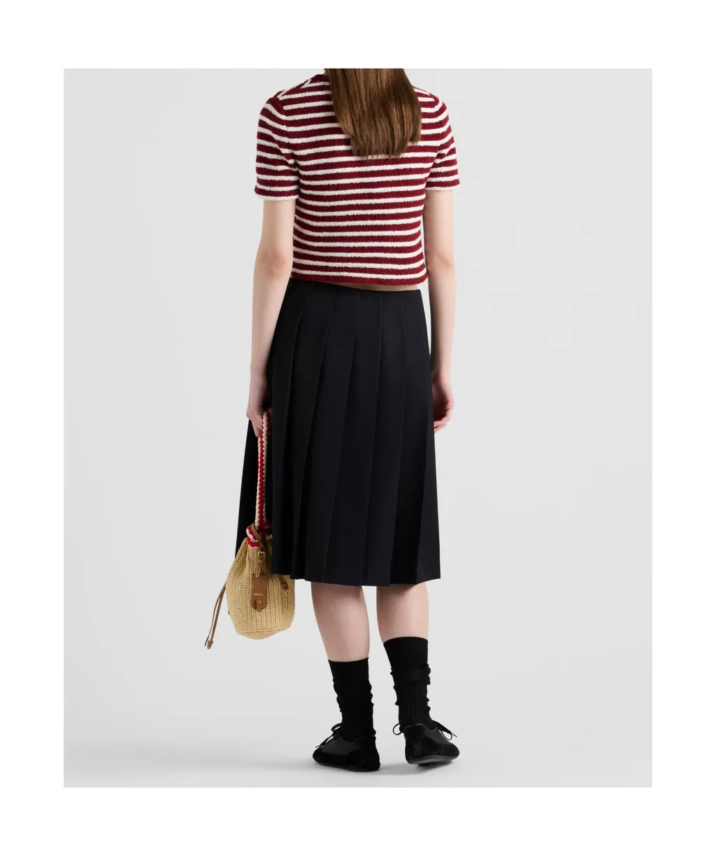 Striped Straight Hem Polo Top