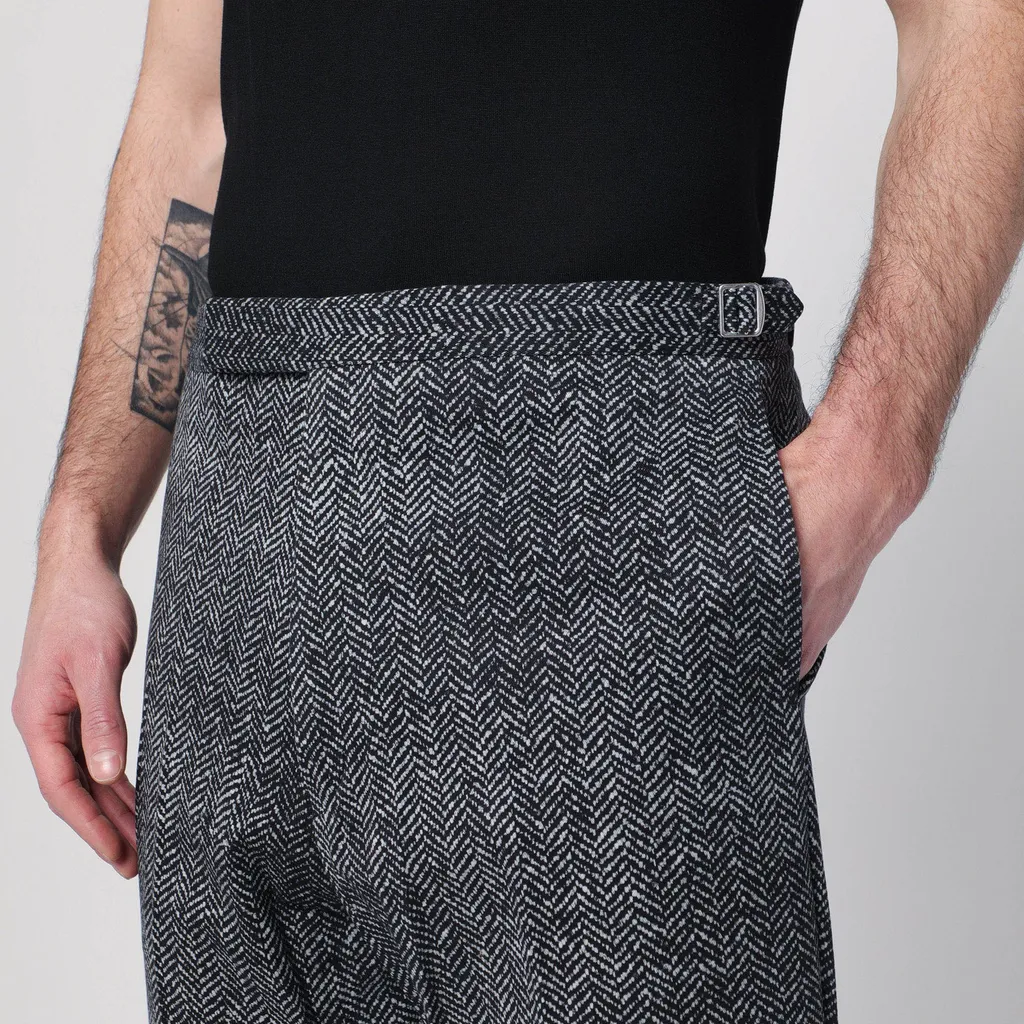 Printed Cotton Gabardine Trousers