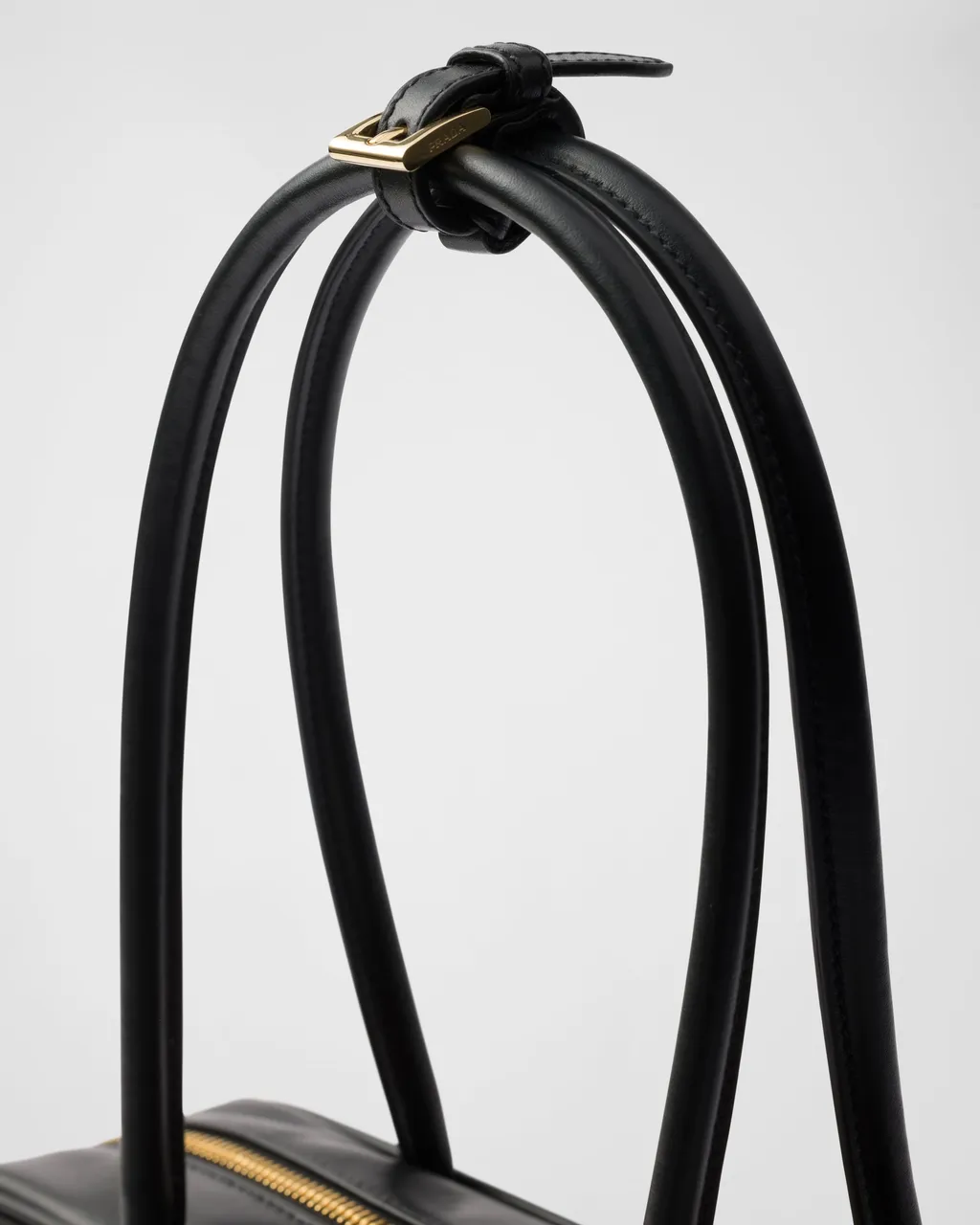 Re-Nylon And Leather Small Top-Handle Bag