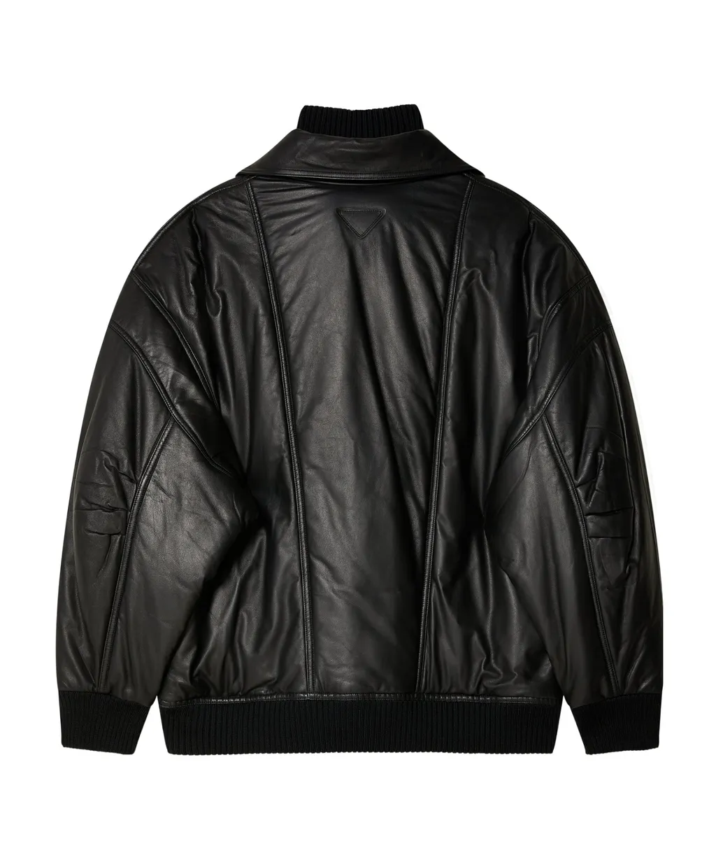 Long-Sleeved Leather Jacket