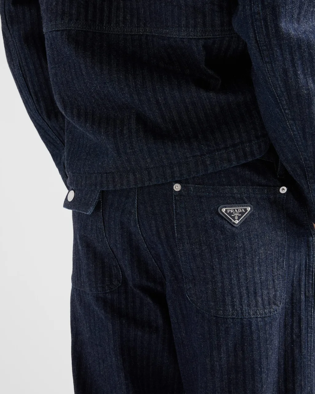 Enamel-Triangle Logo Tapered Leg Trousers