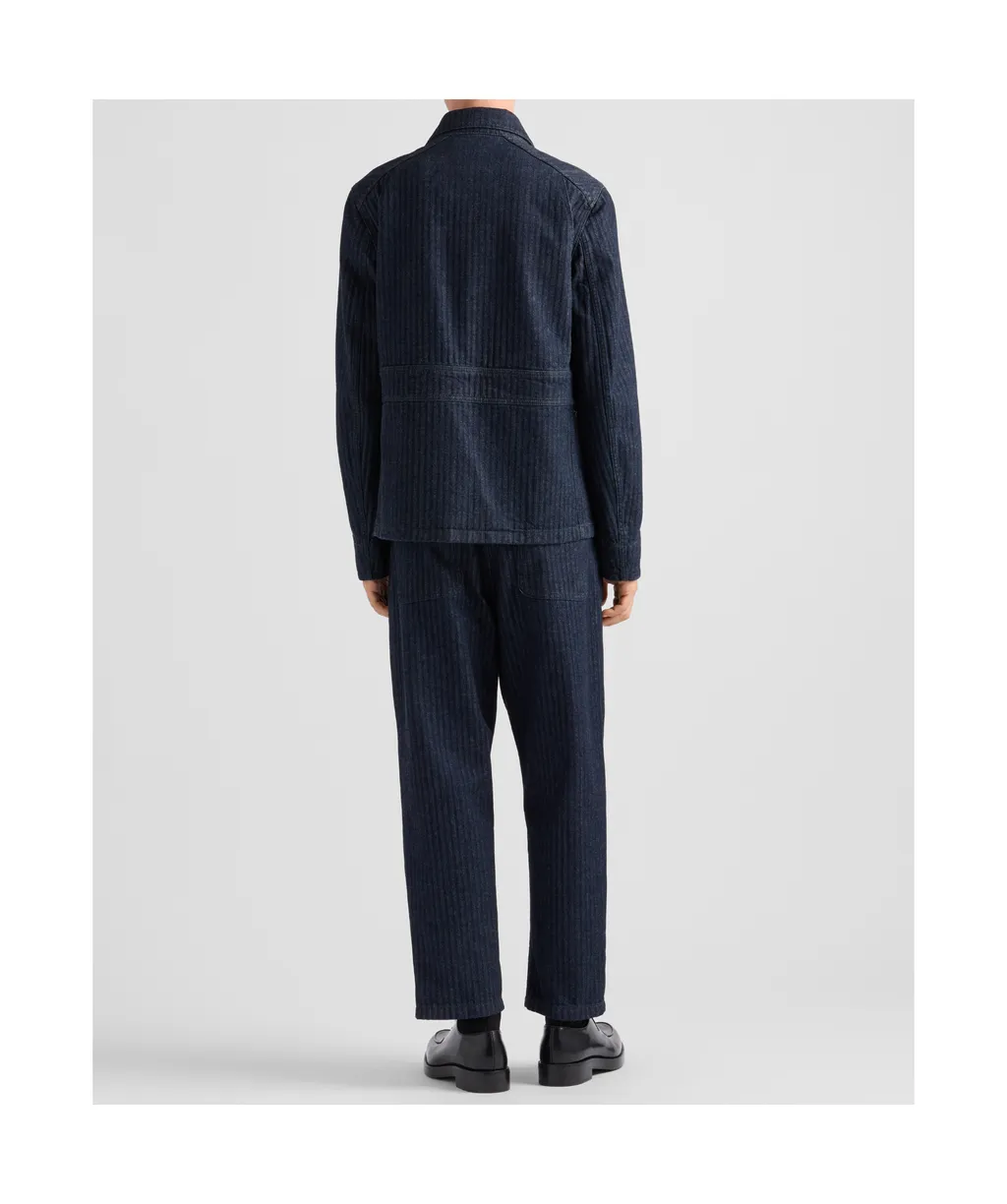 Enamel-Triangle Logo Tapered Leg Trousers