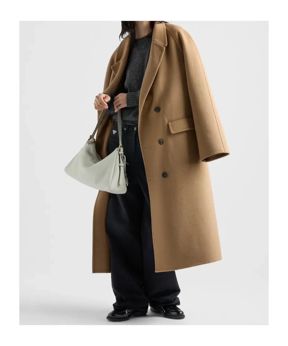Double-Breasted Cashgora Coat