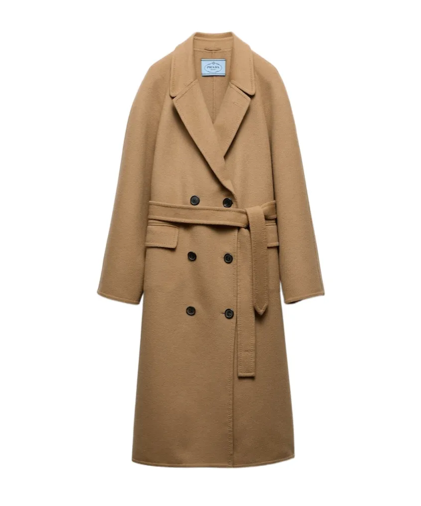 Double-Breasted Cashgora Coat