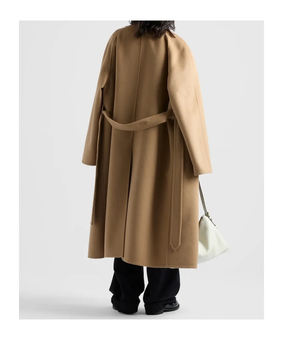 Double-Breasted Cashgora Coat