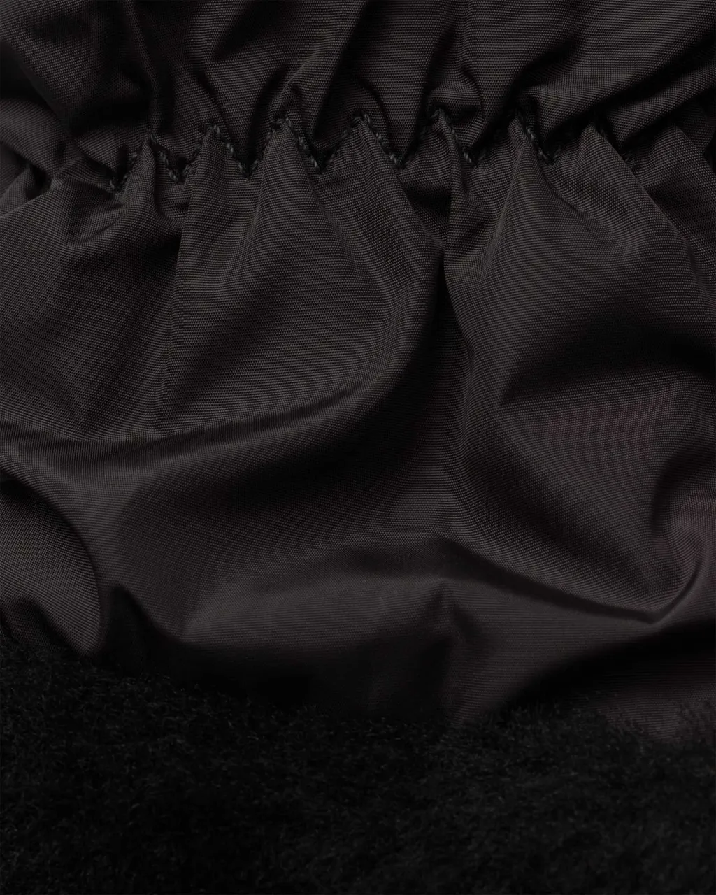 Re-Nylon And Shearling Mittens