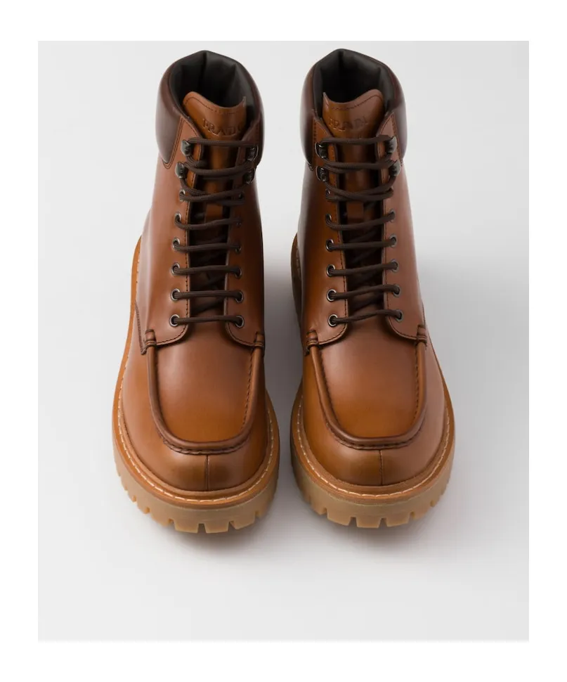 Round-Toe Lace-Up Boots