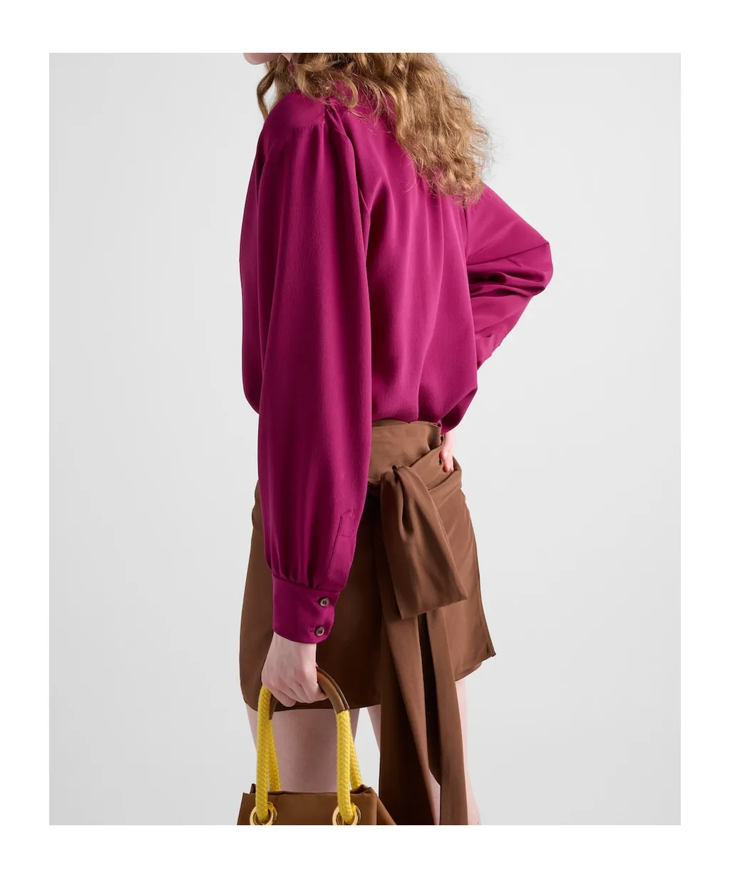 Crepe De Chine Draped Mini Skirt