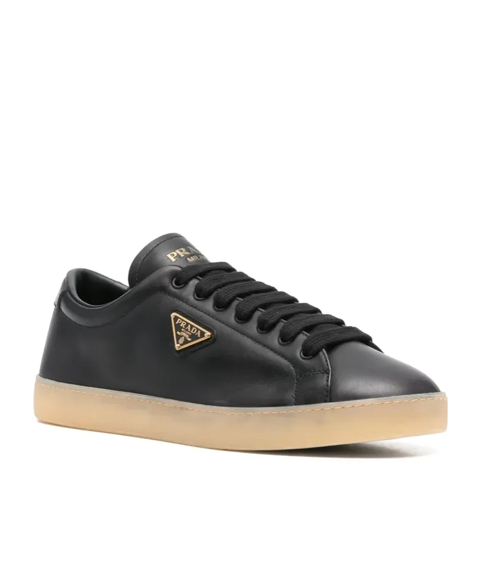 Enamel Triangle-Logo Sneakers