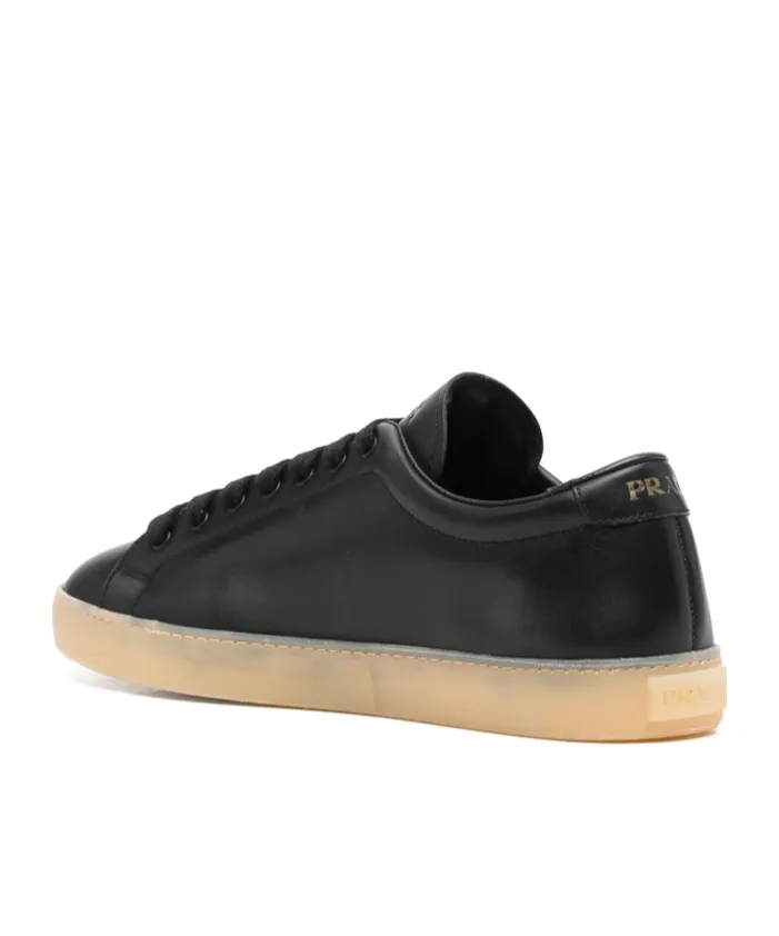 Enamel Triangle-Logo Sneakers