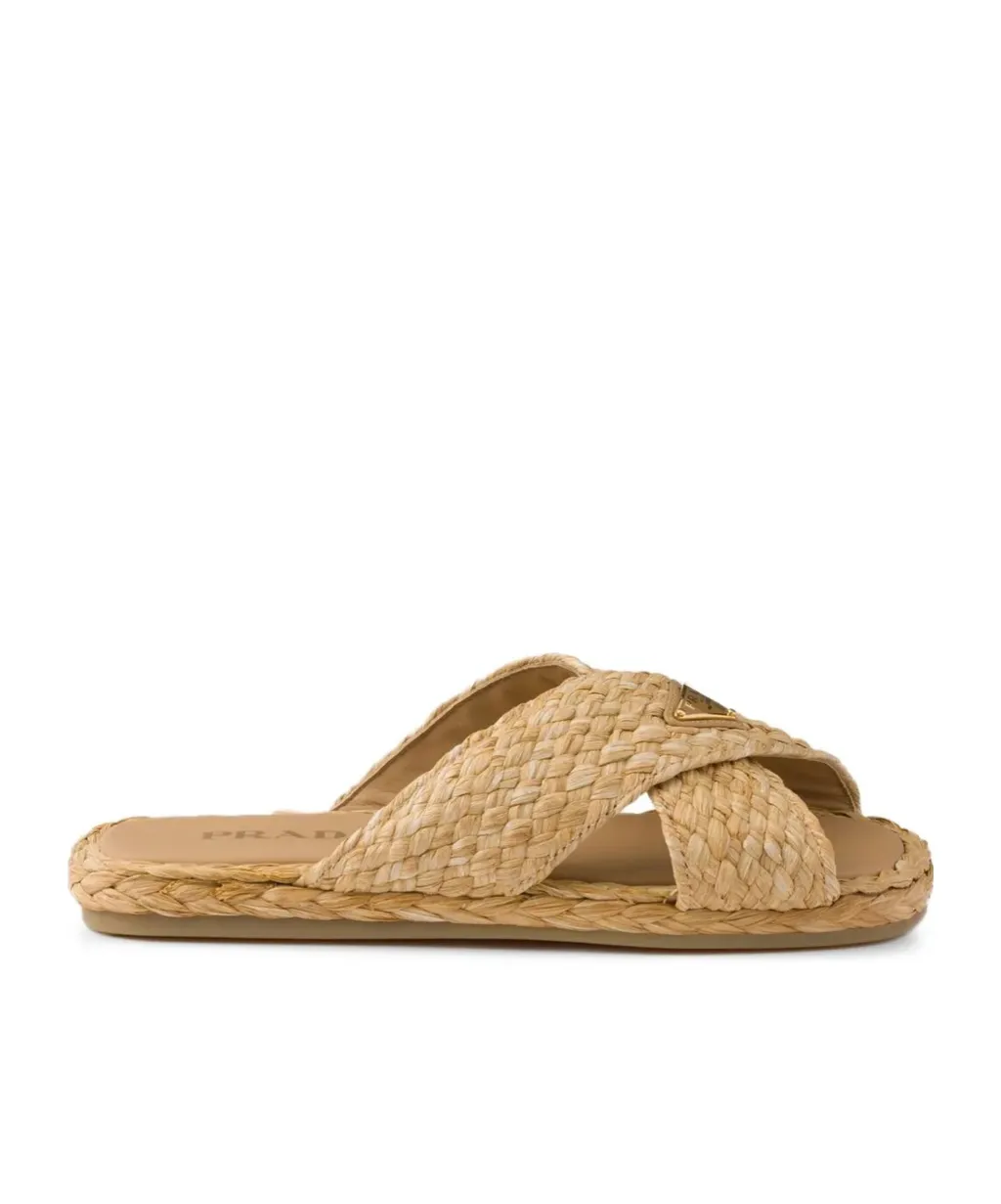 Triangle-Logo Slip-On Sandals