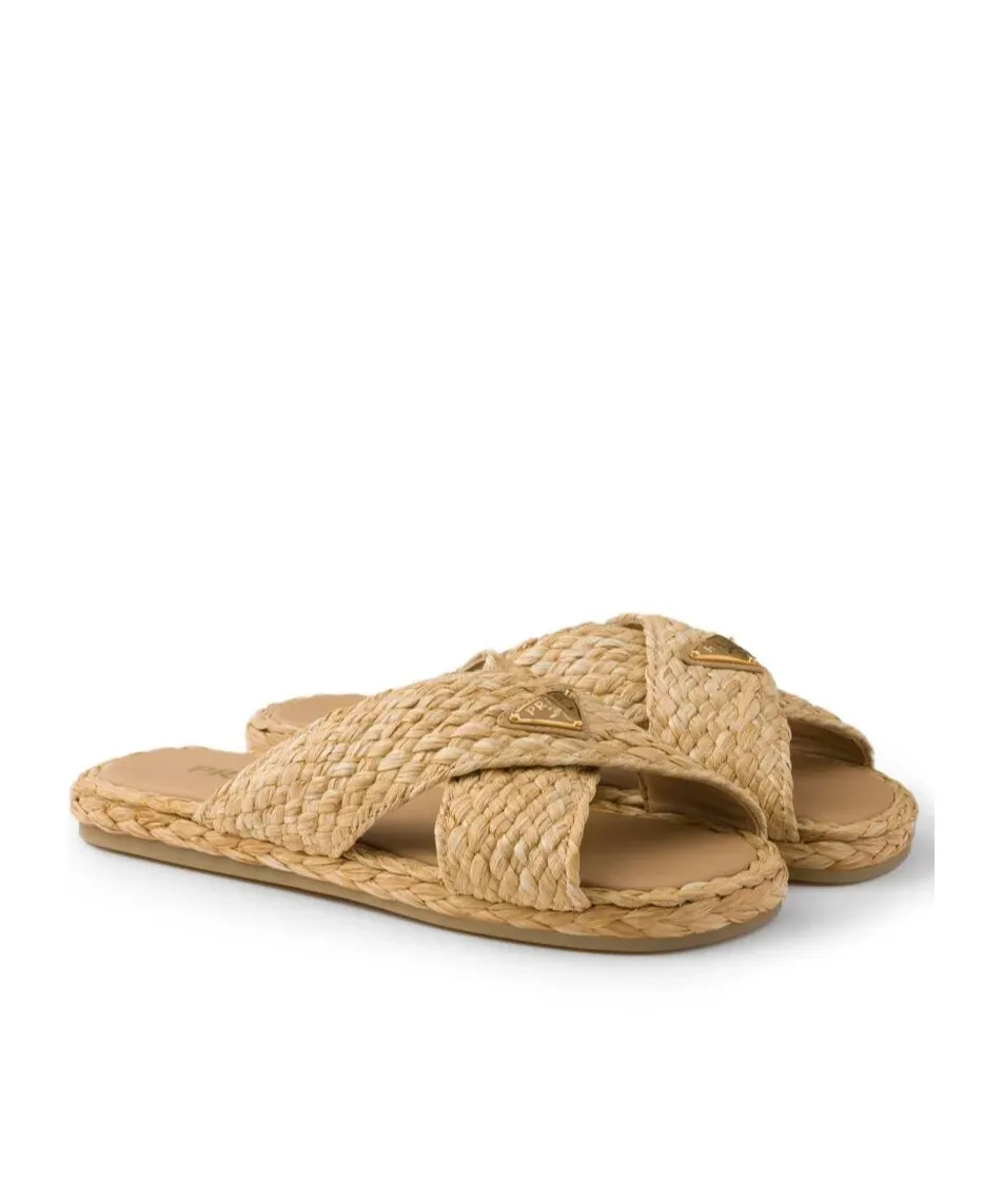 Triangle-Logo Slip-On Sandals