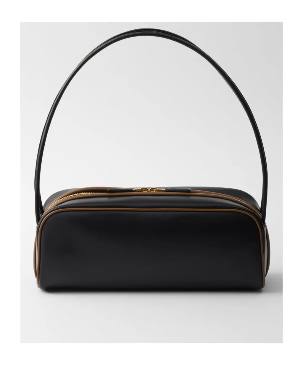 Logo-Printed Zipped Shoulder Bag