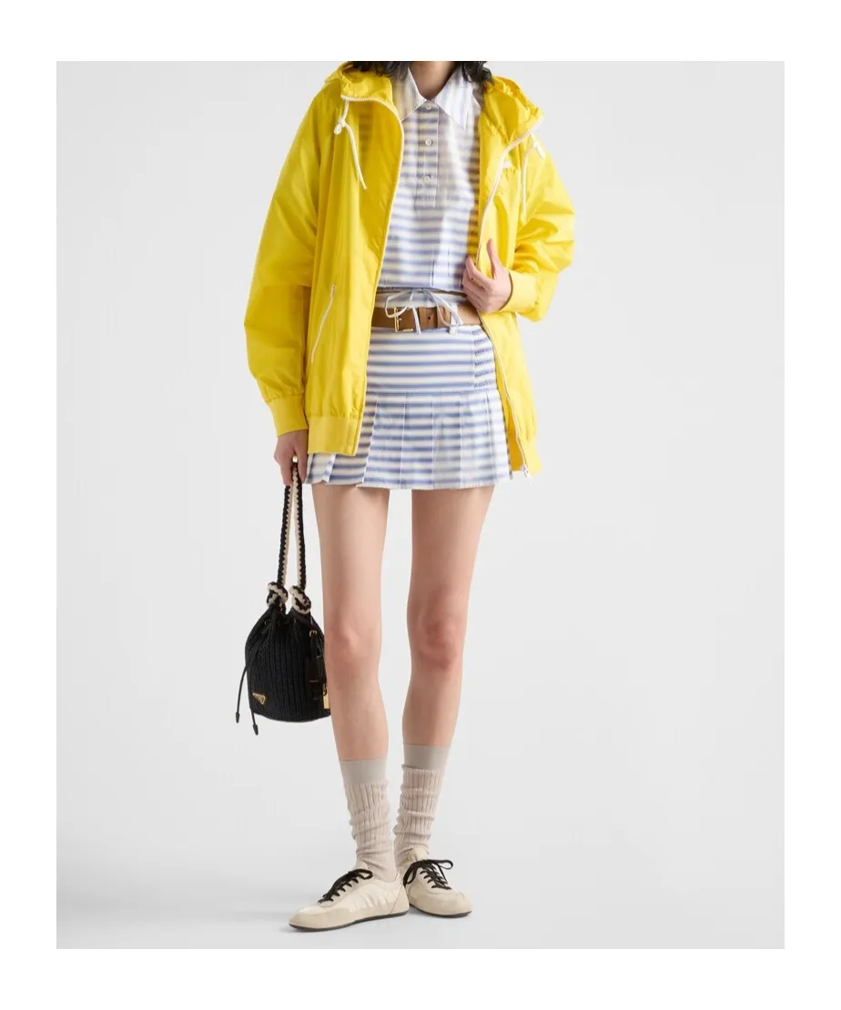 Striped Poplin Miniskirt