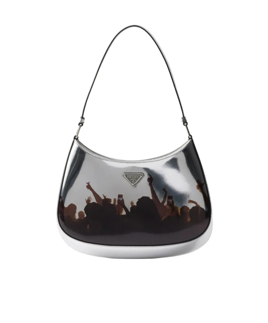 Cleo Printed Brushed Leather Shoulder Bag