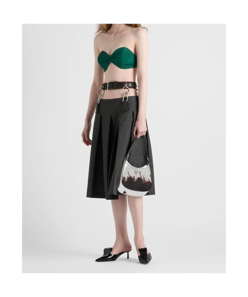 Cleo Printed Brushed Leather Shoulder Bag