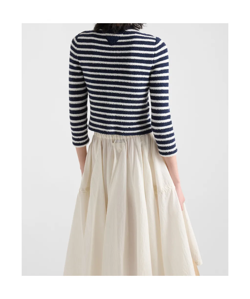 Striped Bouclé Cardigan