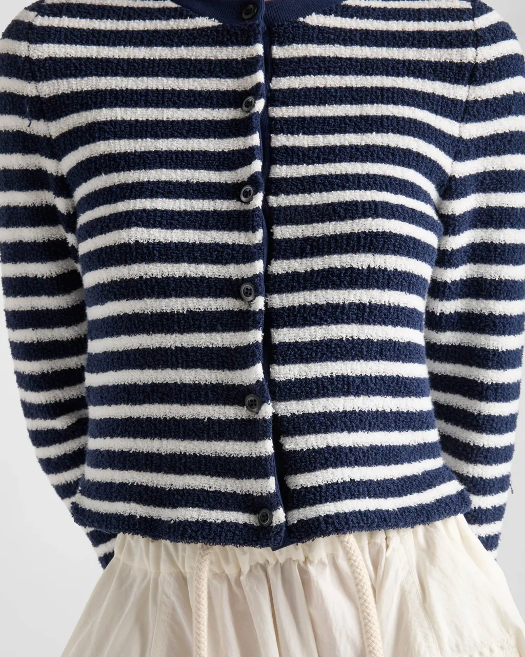 Striped Bouclé Cardigan