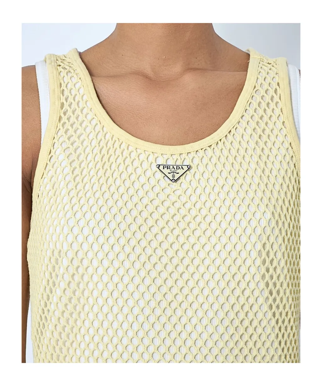 Mesh-Panel Tank Top