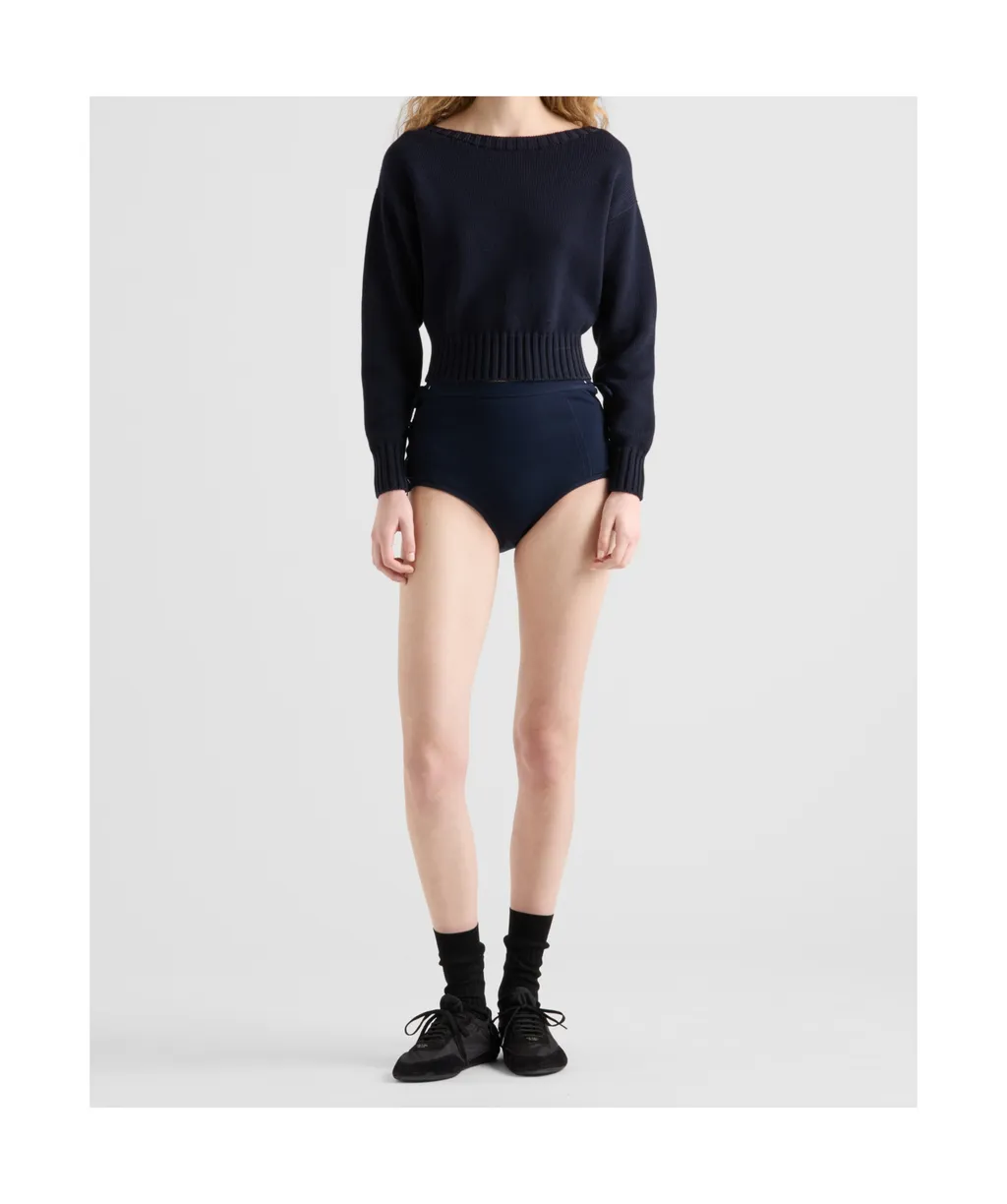 Boat-Neck Ribbed Jumper