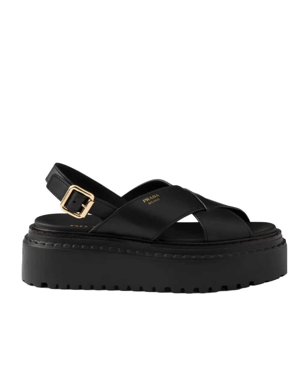 Crossover Strap Detailed Slingback Sandals