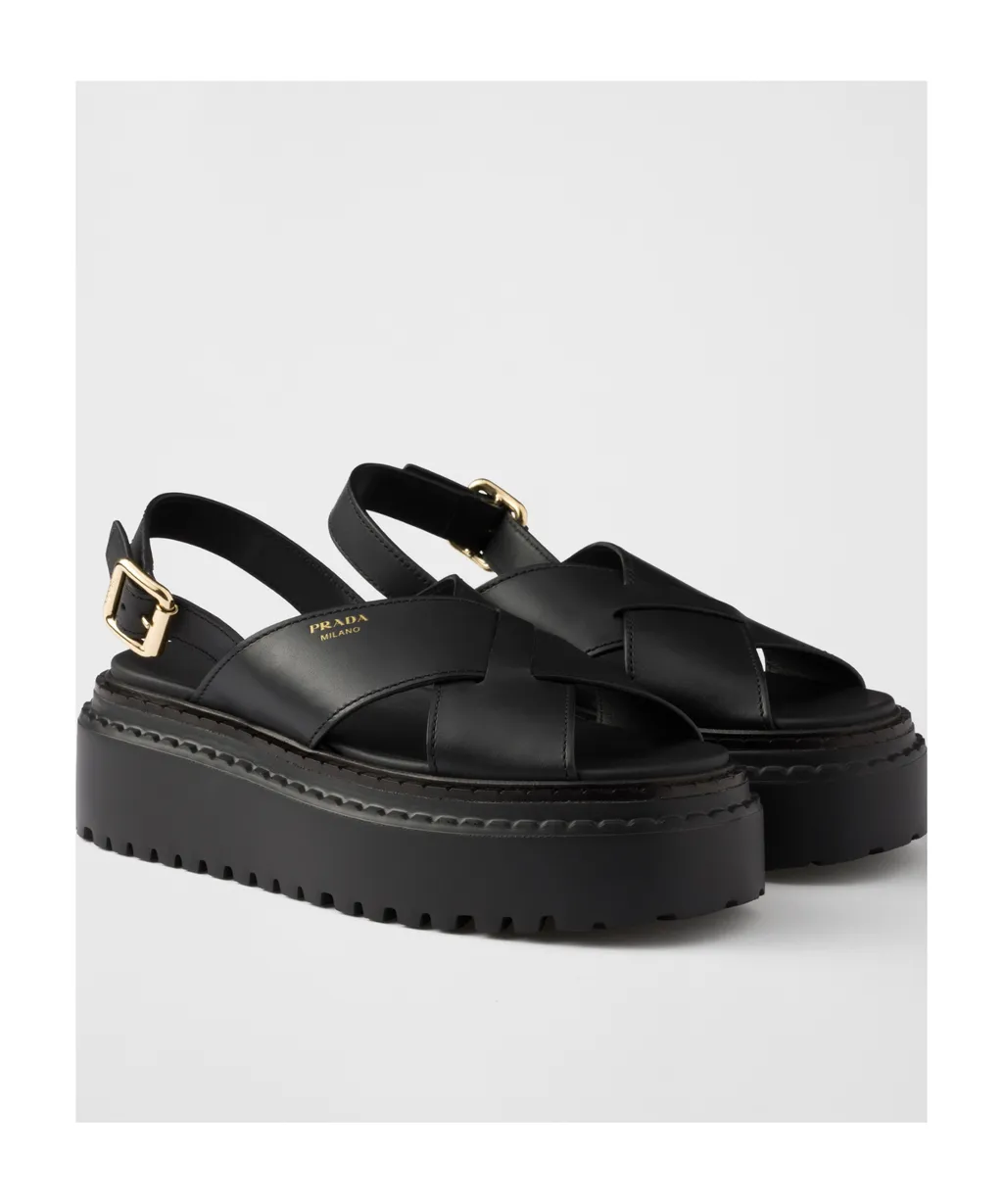 Crossover Strap Detailed Slingback Sandals