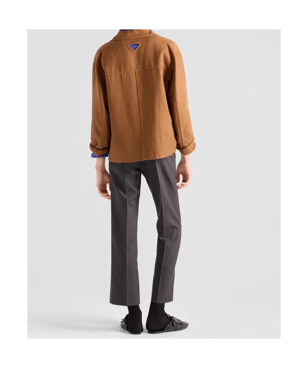 Long-Sleeved Button-Up Jacket