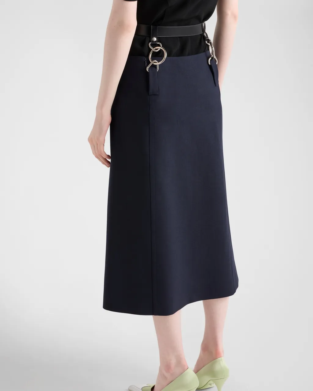 Rush Stitch Skirt With Belt
