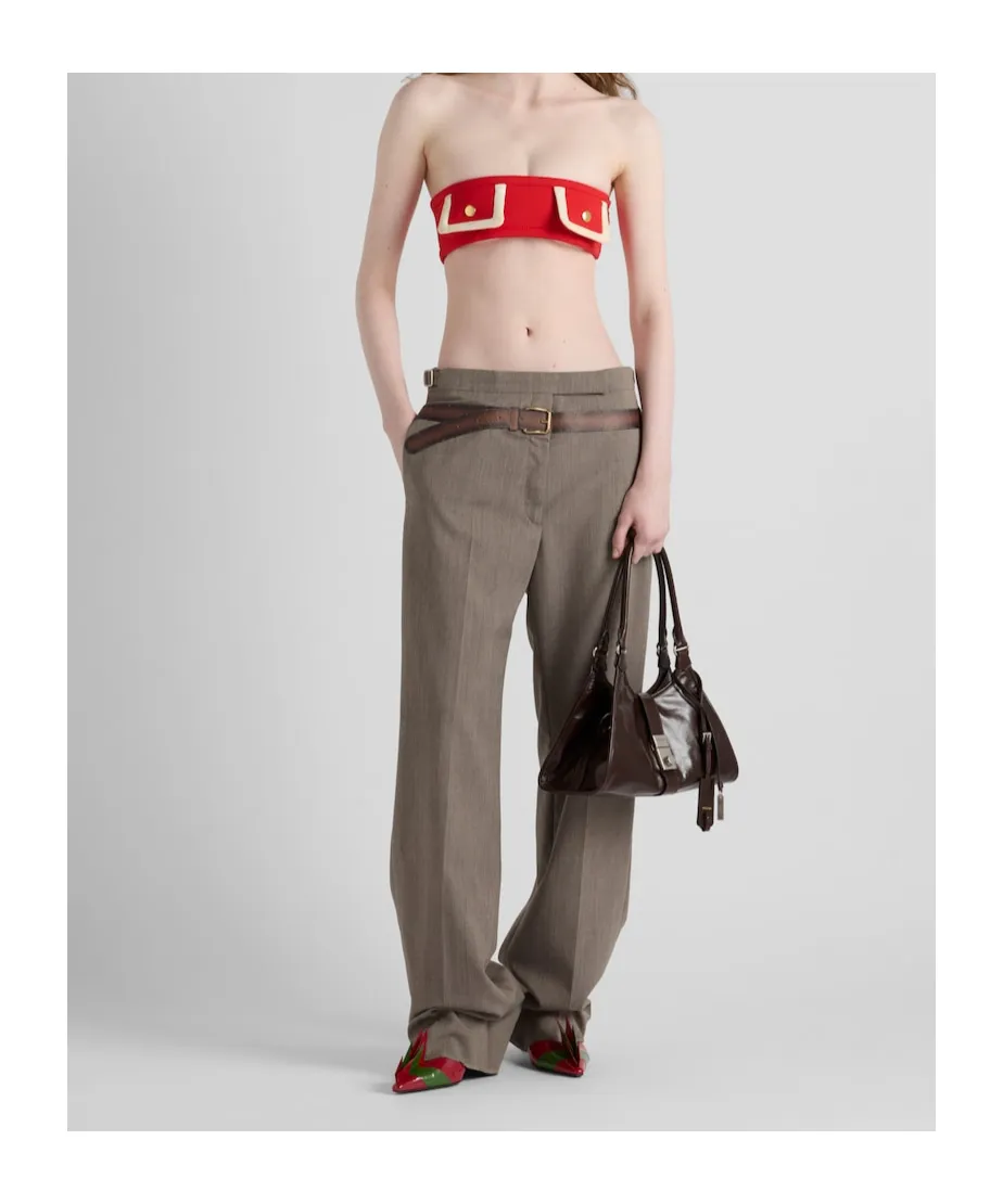 Belt-Detailed Pleated Trousers