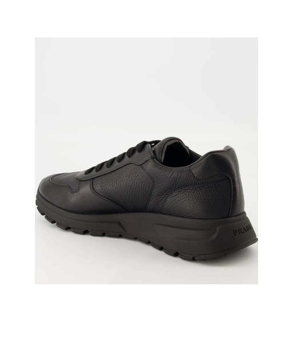 Triangle-Logo Lace-Up Sneakers