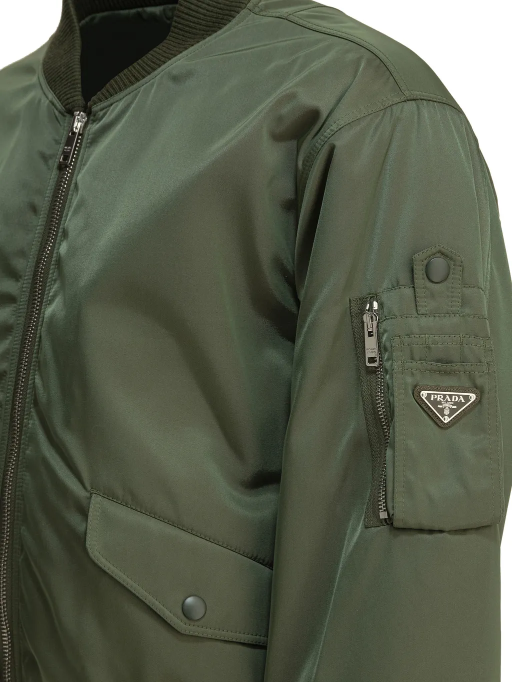Triangle-Logo Zipped Bomber Jacket