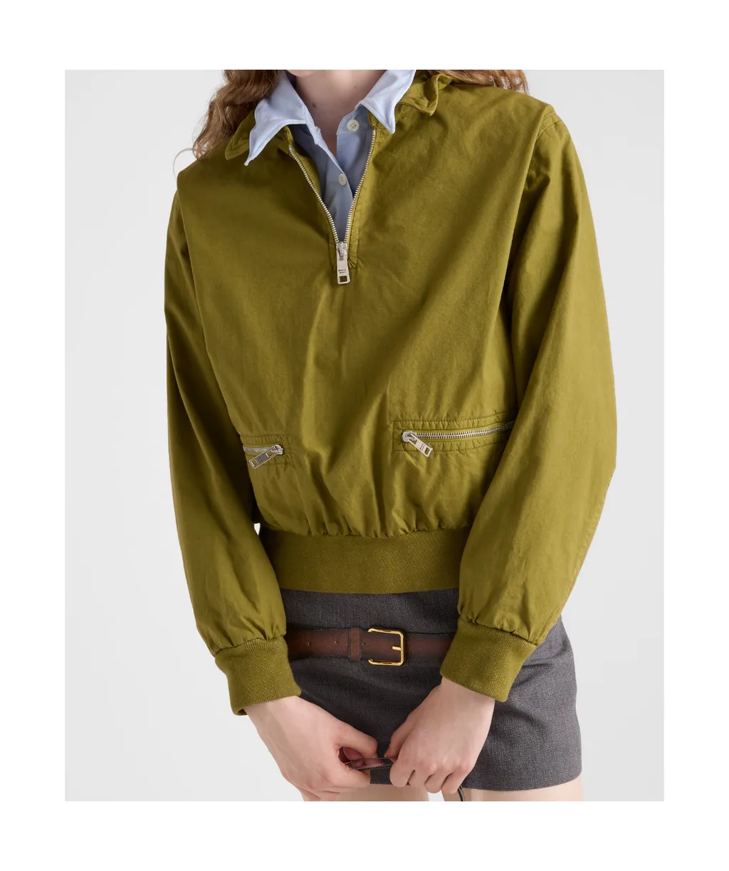 Half-Zip Poplin Jacket