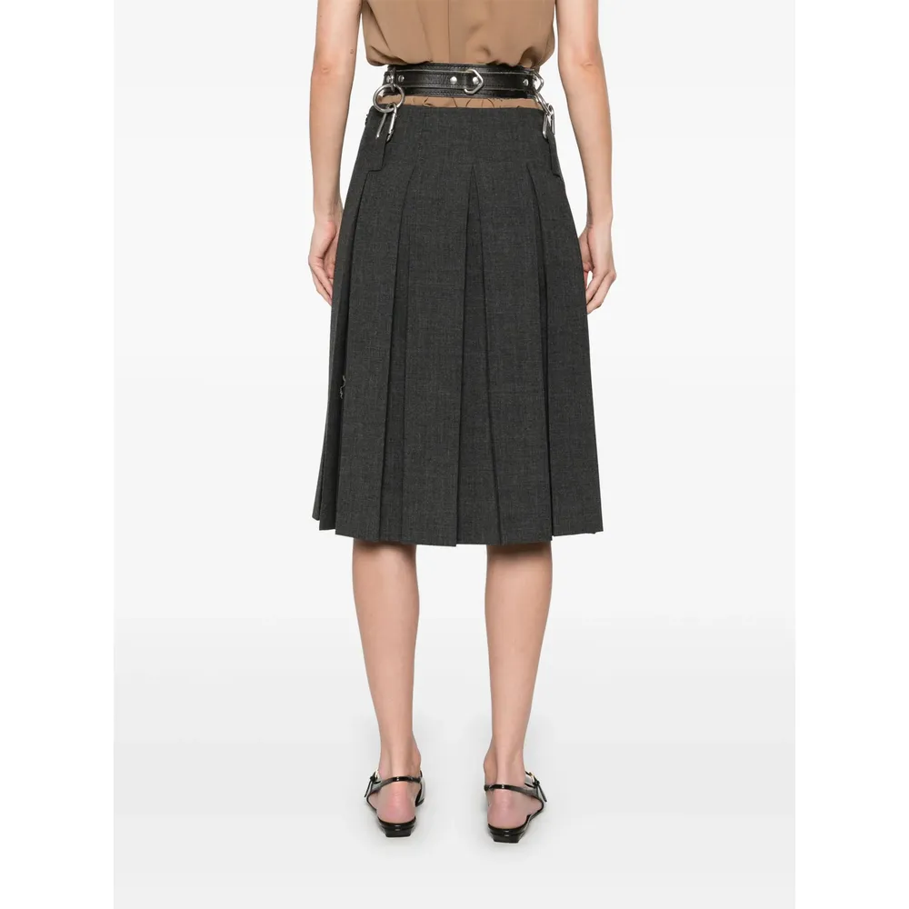 Pleat Detailed Midi Skirt